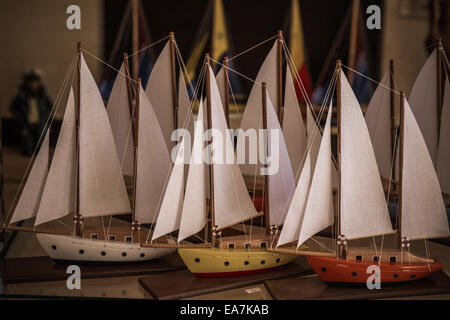 Model ships at a gift shop from Karadeniz region of Turkey Stock Photo