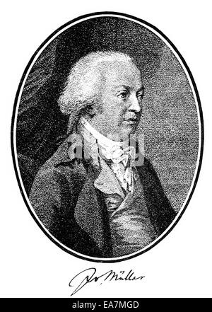 Johannes von Mueller, 1752 - 1809, a Swiss historian, political writer and statesman, Portait von Johannes von Müller (1752- 180 Stock Photo