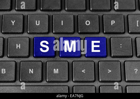 SME or Small and medium-sized enterprises blue word on keyboard Stock Photo