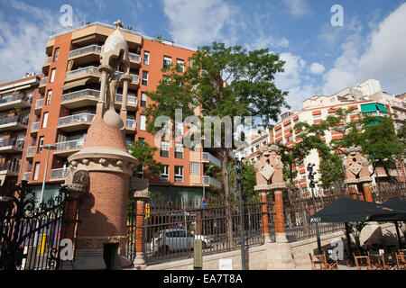 City apartment houses in the El Guinardo district of Barcelona in Catalonia, Spain. Stock Photo