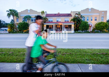 Indiantown Florida,Seminole Country Inn,Mission Revival,hotel hotels lodging inn motel motels,front,entrance,Hispanic Latin Latino ethnic immigrant im Stock Photo