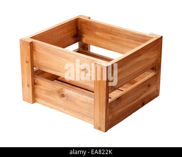 An open ended small wooden crate. Stock Photo