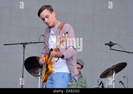 BARCELONA - MAY 23: Wild Nothing, American dream pop band from Blacksburg, performs at Heineken Primavera Sound 2013 Festival. Stock Photo