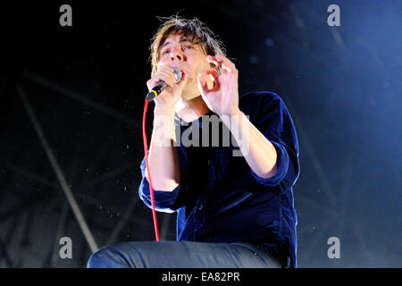 BARCELONA - MAY 23: Phoenix, rock band from Versailles (France), performs at Heineken Primavera Sound 2013 Festival. Stock Photo