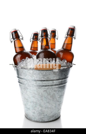 Ice bucket cold beer features Stock Photo - Alamy