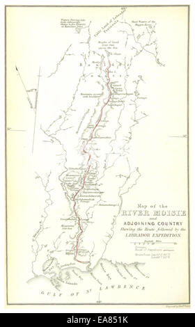 HIND(1863) LABRADOR EXP. p276 MAP OF THE RIVER MOISIE AND ADJOINING ...