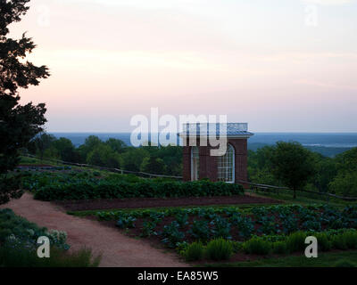 Thomas Jefferson's garden and The Garden Pavilion at Monticello Stock Photo