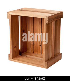 An open ended small wooden crate. Stock Photo