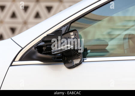 Broken car driver side view mirror - USA Stock Photo