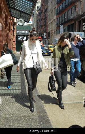 Kylie and Kendall Jenner walking in Soho Featuring: Kylie Jenner ...