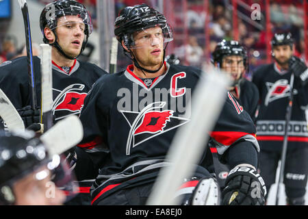 Raleigh, North Carolina, USA. 1st Nov, 2014. Carolina Hurricanes center Eric Staal (12) during the NHL game between the Arizona Coyotes and the Carolina Hurricanes at the PNC Arena. The Carolina Hurricanes defeated the Arizona Coyotes 3-0. © Andy Martin Jr./ZUMA Wire/Alamy Live News Stock Photo