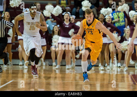 Charleston, SC, USA. 8th Nov, 2014. Emory G/F Josh Schattie (23) during the NCAA Basketball game between Emory University and the College of Charleston at TD Arena on November 8, 2014 in Charleston, South Carolina.College of Charleston defeats Emory 78-68.Jacob Kupferman/CSM/Alamy Live News Stock Photo