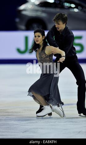 Shanghai, Popular Republic of China. 8th Nov, 2014. Participating Pairs, ELENA ILINYKH and RUSLAN ZHIGANSHIN. Lexus Shanghai ISU Grand Prix at Oriental Sport Center in Shanghai est China. Credit:  Marcio Machado/ZUMA Wire/Alamy Live News Stock Photo