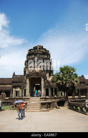 Traveller visit Angkor Wat on April 13, 2009 in Siem Reap, Cambodia. Stock Photo