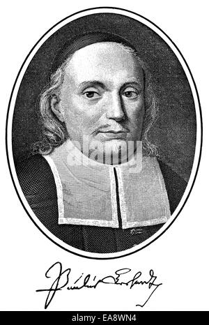 Paul Gerhardt, 1607 - 1676, a German poet and Lutheran, Paul Gerhardt, 1607-1676, deutscher Dichter und Lutheraner Stock Photo
