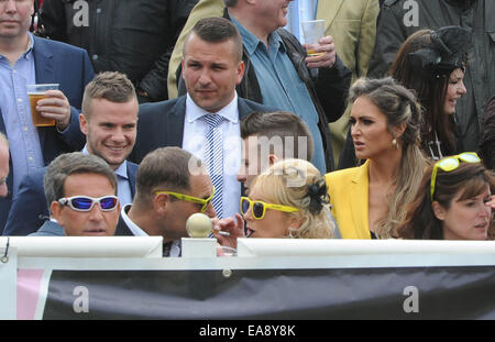 The May Festival at Chester Racecourse  Featuring: Georgina Dorsett,Tom Cleverley Where: Chester, United Kingdom When: 07 May 2014 Stock Photo