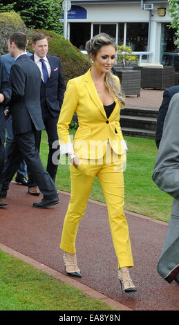 The May Festival at Chester Racecourse  Featuring: Georgina Dorsett,Tom Cleverley Where: Chester, United Kingdom When: 07 May 2014 Stock Photo