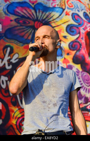 BENICASSIM, SPAIN - JULY 17: James (British rock band from Manchester) performance at FIB Festival. Stock Photo