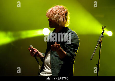 BENICASSIM, SPAIN - JULY 20: The Charlatans (English indie rock band) at FIB Festival on July 20, 2014 in Benicassim, Spain. Stock Photo