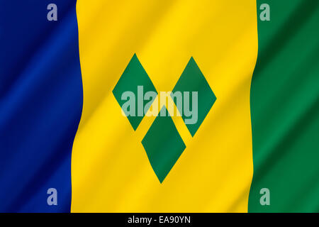 National flag of Saint Vincent and the Grenadines made from colored ...