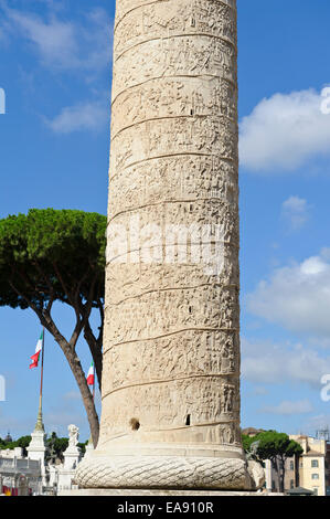 The Trojan's Forum column with stone carvings with bas relief ancient ...