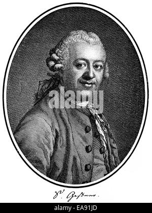 Salomon Gessner, 1730 - 1788, a Swiss poet, painter and graphic artist, Portrait von Salomon Gessner, 1730 - 1788, ein Schweizer Stock Photo