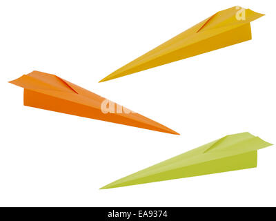 Paper darts isolated on white Stock Photo