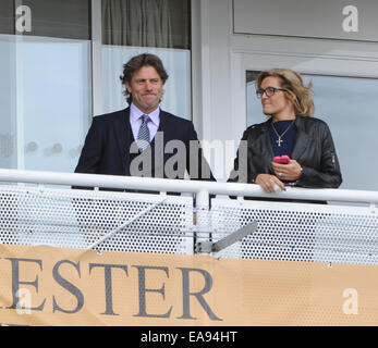 The May Festival at Chester Racecourse  Featuring: John Bishop,Melanie Bishop Where: Liverpool, United Kingdom When: 07 May 2014 Stock Photo