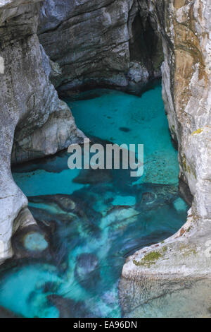 Canyon of river Soca in Slovenia Stock Photo