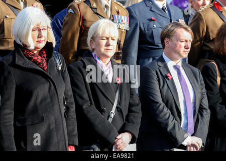 Glasgow, UK. 09th Nov, 2014. The annual Remembrance Day Parade was held at the Cenotaph in George Square, Glasgow, outside the City Chambers.  All Scottish regiments  and armed services were represented at the Parade and many dignitaries and Members of the Scottish Parliament also attended to lay wreaths, including Nicola Sturgeon, First Minister Designate, Johanne Lamont, past leader of the Labour Party in Scotland and Ruth Davidson, leader of the Scottish Conservatives. Credit:  Findlay/Alamy Live News Stock Photo