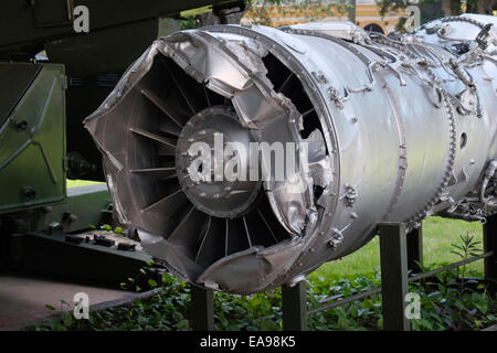 The engine from the USAF Lockheed U-2F aircraft shot down over Cuba on 27 October 1962. Museum of the Revolution, Havana, Cuba. Stock Photo