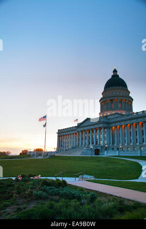 Utah state capitol building in Salt Lake City in the evening Stock Photo