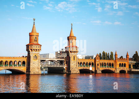 Oberbaum bridge in Berlin, Germany on a sunny day Stock Photo