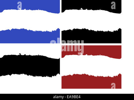 Margin graphics in black blue red purple, top and bottom, white and color. Stock Photo