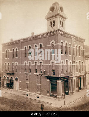 Deadwood's pride. The elegant City Hall, South Dakota, circa 1890 Stock Photo