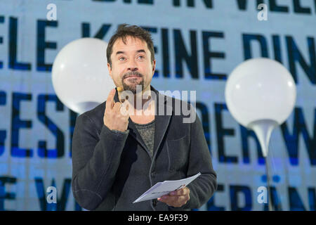 Berlin, Germany. 09th Nov, 2014. Evening event presented by actor Jan Josef Liefers at the Brandenburg Gate „The courage to be free“ to mark the 25th anniversary of the fall of the Berlin Wall on November 9th, 2014 in Berlin, Germany./picture: Credit:  Reynaldo Chaib Paganelli/Alamy Live News Stock Photo