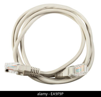 network plug isolated on white background. Clipping Path Stock Photo