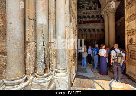 Entrance to the Church of the Holy Sepulchre in Jerusalem, Israel. Stock Photo