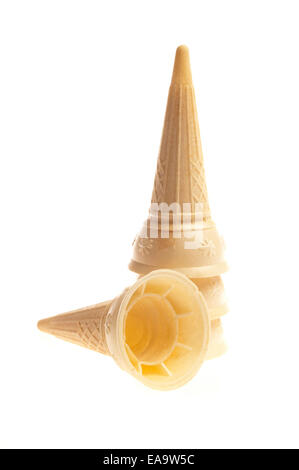 empty wafer cones for ice-cream Stock Photo