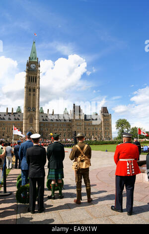 Ottawa, Canada - August 08, 2008: changing of the guard in front of the Parliament of Canada on Parliament Hill. Stock Photo