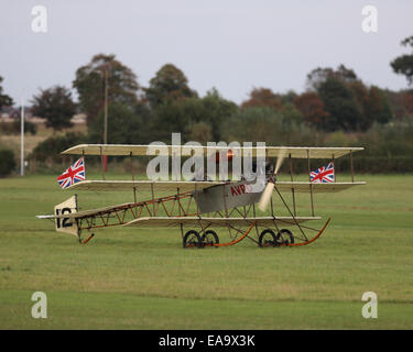 Avro Triplane replica flying at Old Warden airfield, Bedfordshire, in ...