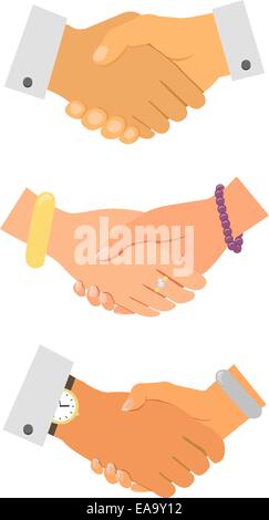 Business handshake icon set isolated vector illustration Stock Vector ...
