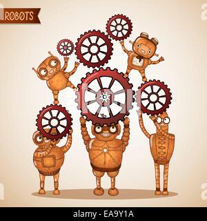 teamwork concept with gears cogs vector illustration EPS10 Stock Vector ...