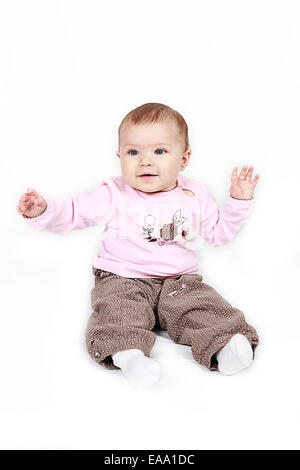 Baby girl isolated on white background Stock Photo - Alamy