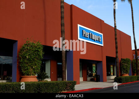 Pier 1 imports Exterior storefront sign and logo in Tustin California USA Stock Photo