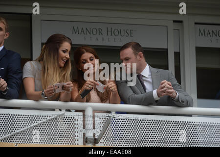 Boodles Ladies Day during the May Festival at Chester Racecourse  Featuring: Wayne Rooney,Coleen Rooney,Darren Fletcher,Hayley Grice Where: Liverpool, United Kingdom When: 08 May 2014 Stock Photo