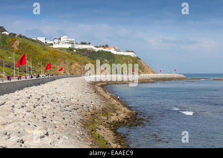 TANGIER, MOROCCO - MARCH 22, 2014: Ordinary morning with walking people ...