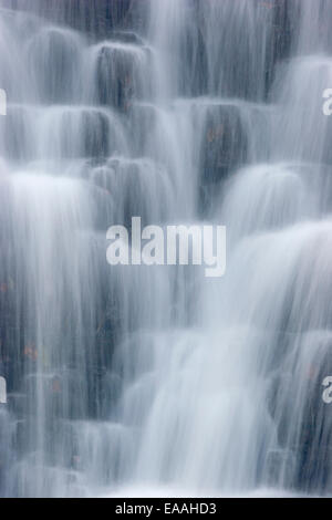 Close-up of Falling Foss waterfall in Sneaton Forrest, near Whitby on the North Yorkshire Moors. Stock Photo