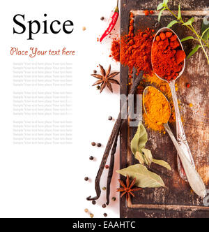 Studio shot of isolated spices on white background Stock Photo
