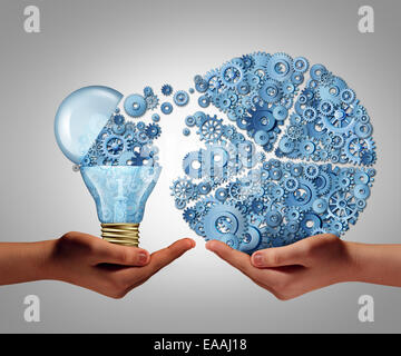 Investing in ideas business concept and financial backing of innovation as an open lightbulb symbol for funding potential innovative growth prospect through venture capital. Stock Photo